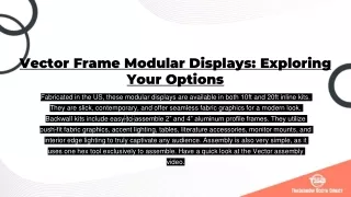 Benefits of Choosing Vector Frame Modular Displays