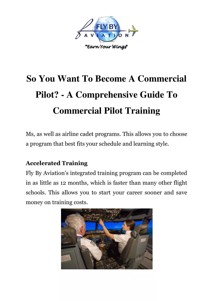 so you want to become a commercial