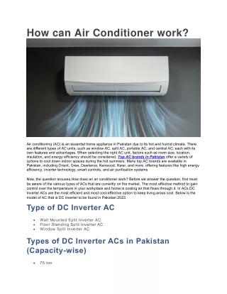 how can air conditioner work