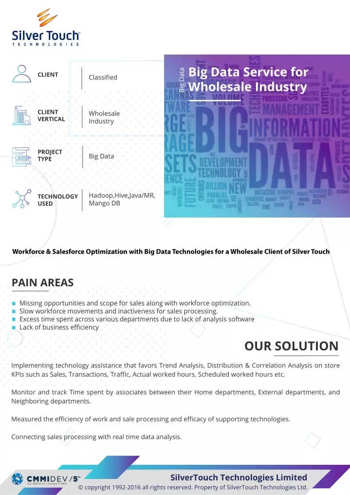 classified wholesale industry big data