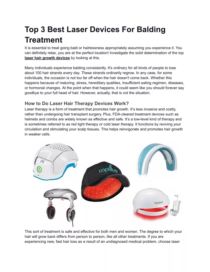 top 3 best laser devices for balding treatment