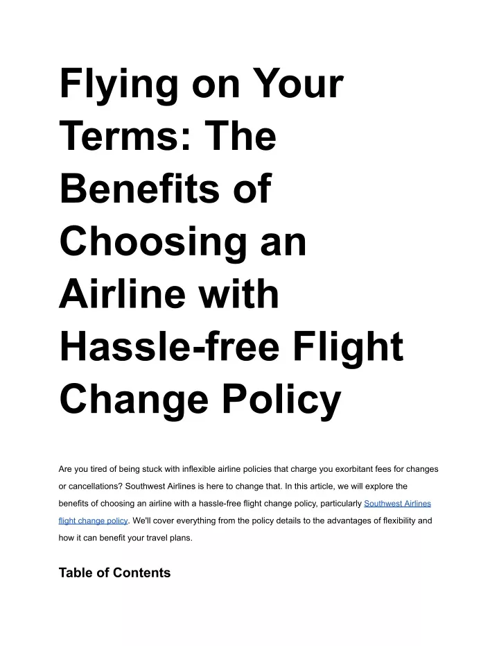 flying on your terms the benefits of choosing
