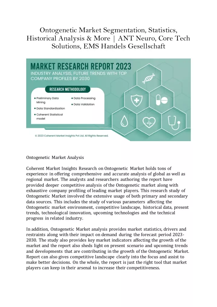 ontogenetic market segmentation statistics