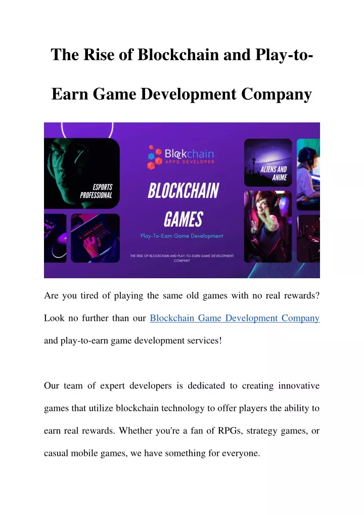 the rise of blockchain and play to