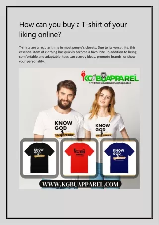 How can you buy a T-shirt of your liking online?