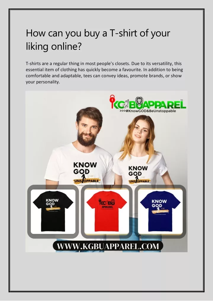 how can you buy a t shirt of your liking online