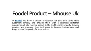 Foodel Product - MHouse Uk