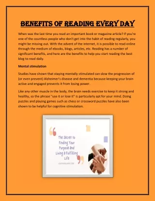 benefits of reading every day benefits of reading