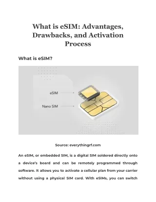 What is eSIM Advantages, Drawbacks, and Activation Process