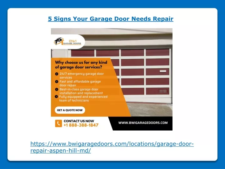 5 signs your garage door needs repair