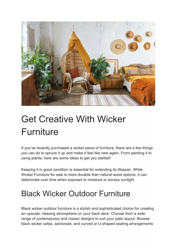 get creative with wicker furniture