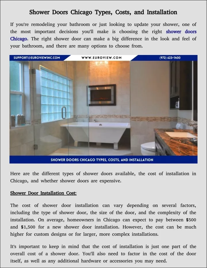 shower doors chicago types costs and installation