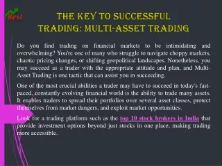 The Key to Successful Trading Multi Asset Trading