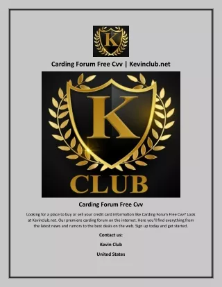 Carding Forum Free Cvv | Kevinclub.net