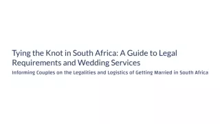 Marriages in South Africa