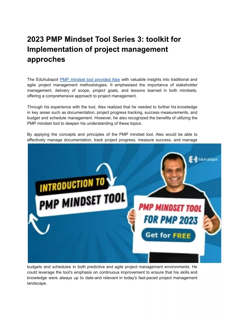 2023 pmp mindset tool series 3 toolkit