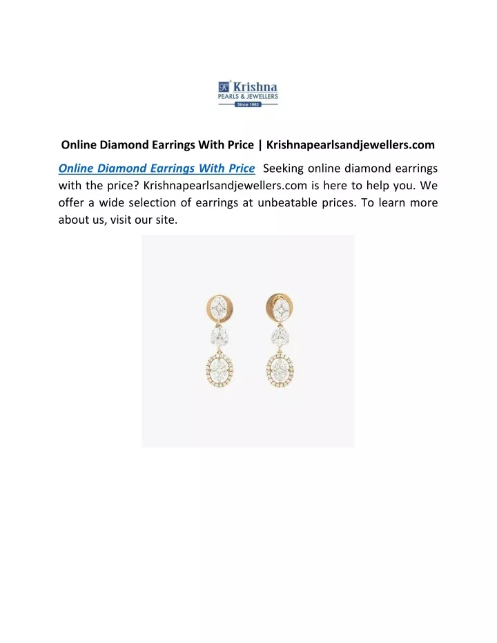 online diamond earrings with price