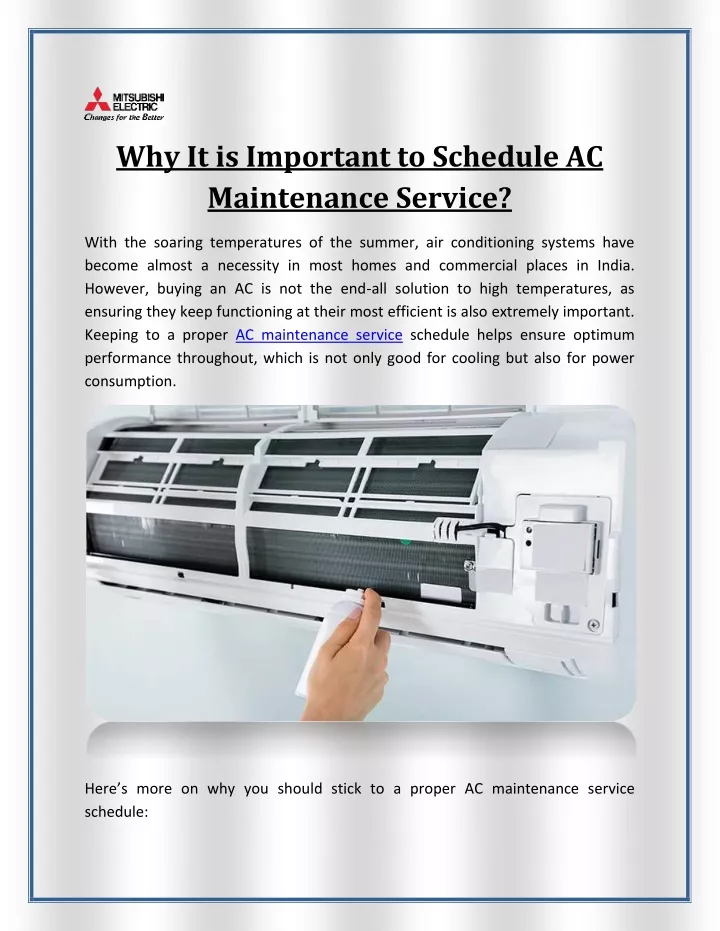 why it is important to schedule ac maintenance