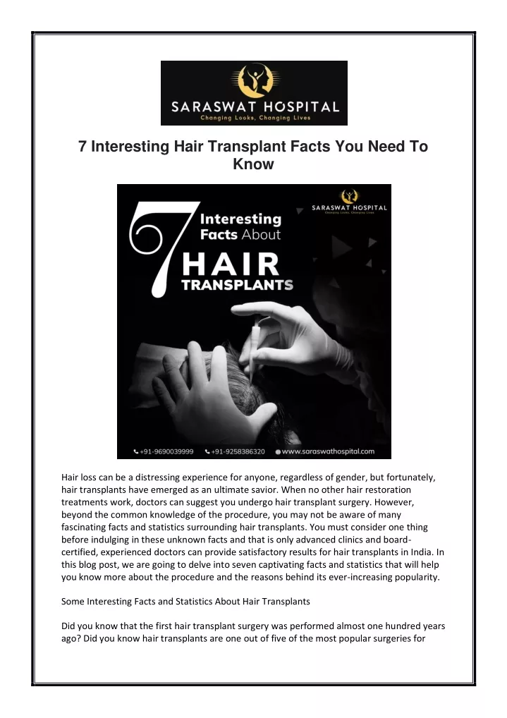 7 interesting hair transplant facts you need
