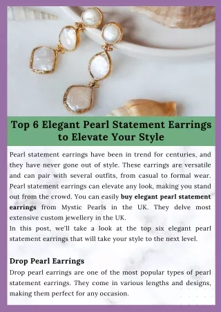 Top 6 Elegant Pearl Statement Earrings to Elevate Your Style