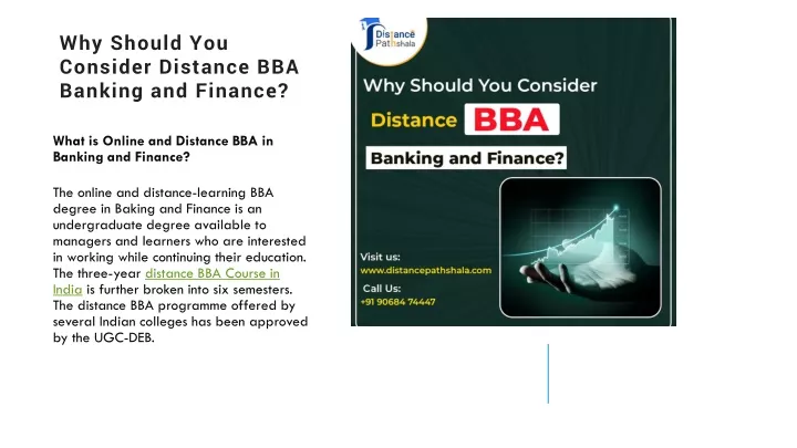 why should you consider distance bba banking and finance