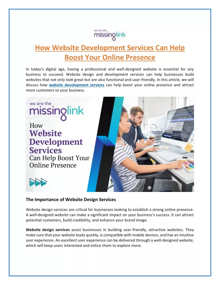 how website development services can help boost