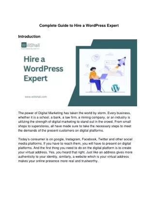 Hire a WordPress Expert - WillShall