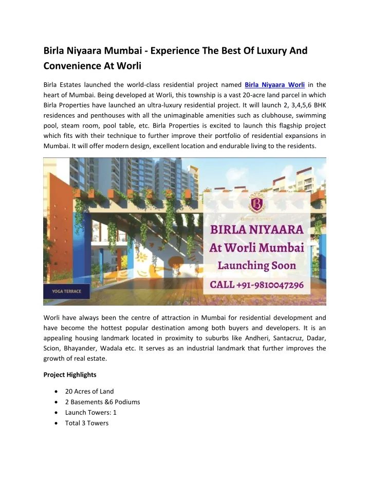 birla niyaara mumbai experience the best