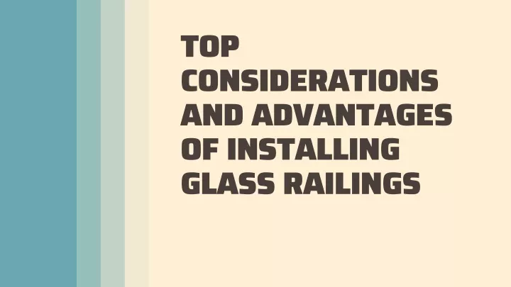 top considerations and advantages of installing