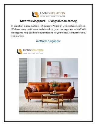 mattress singapore livingsolution com sg