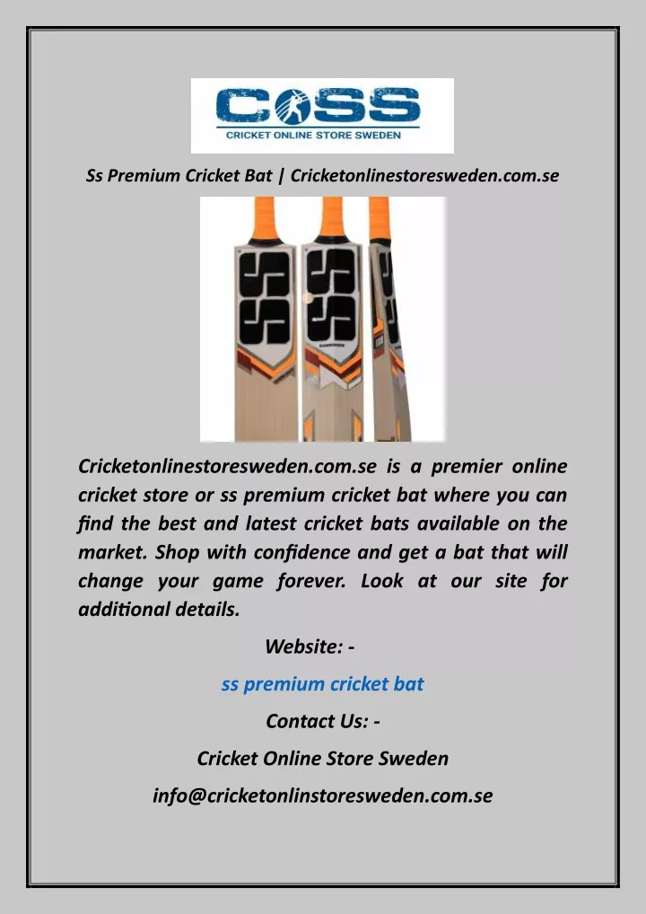 ss premium cricket bat cricketonlinestoresweden