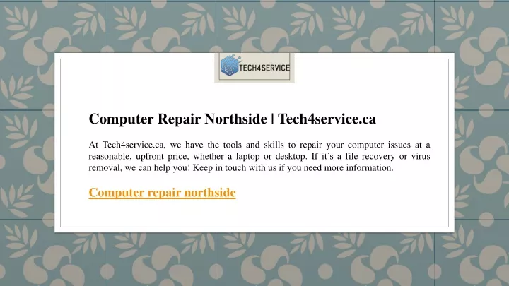 computer repair northside tech4service