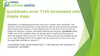 QuickBooks error 7149 terminated with simple steps