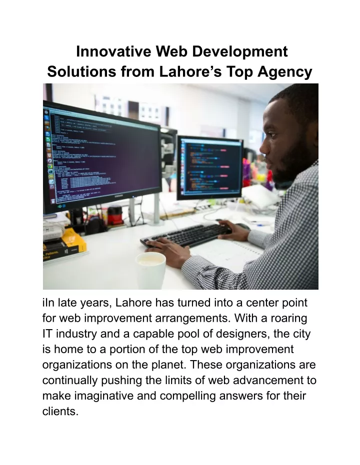 innovative web development solutions from lahore