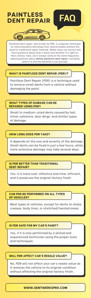 Paintless Dent Repair FAQs