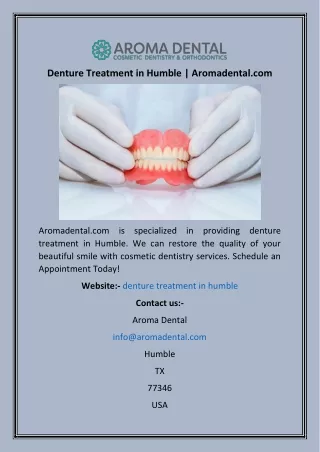 Denture Treatment in Humble  Aromadental