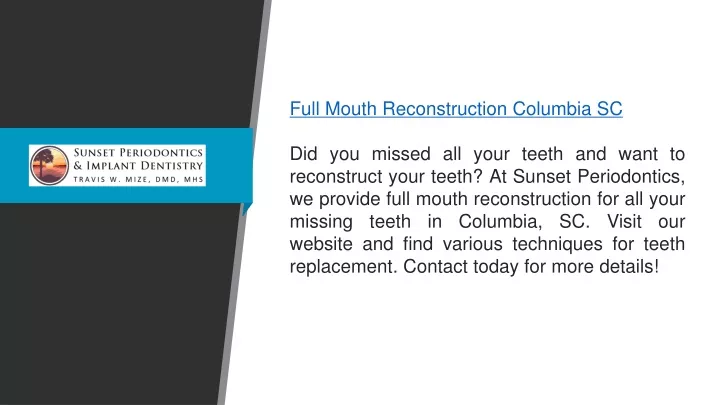 full mouth reconstruction columbia