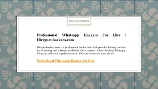 Professional Whatsapp Hackers For Hire  Hireguruhackers.com