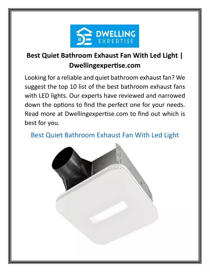 best quiet bathroom exhaust fan with led light