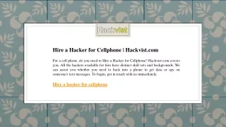 hire a hacker for cellphone hackvist
