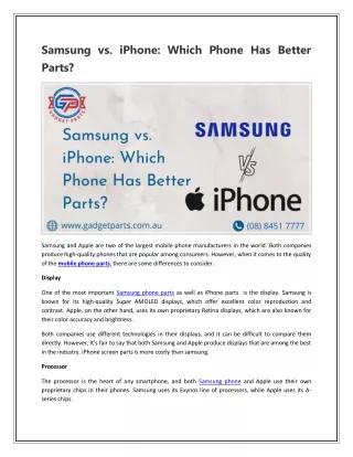 Samsung vs iPhone Which Phone Has Better Parts