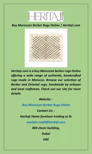 Buy Moroccan Berber Rugs Online  Heritaji