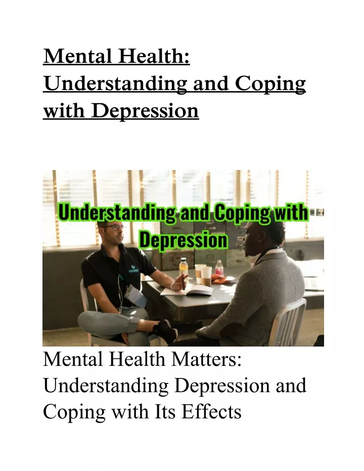 mental health understanding and coping with