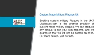 Custom Made Military Plaques Uk  Ukplaques.com
