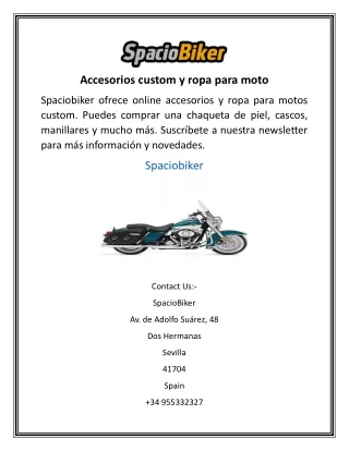 accesorios custom y ropa para moto