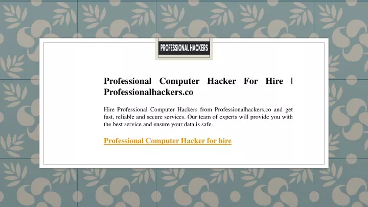 professional computer hacker for hire