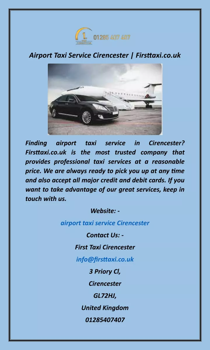 airport taxi service cirencester firsttaxi co uk