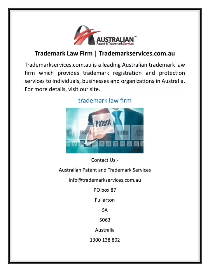 trademark law firm trademarkservices com au