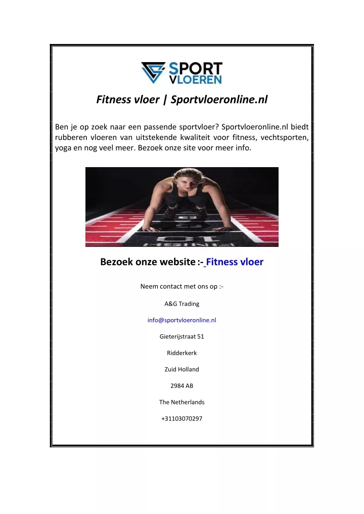 fitness vloer sportvloeronline nl