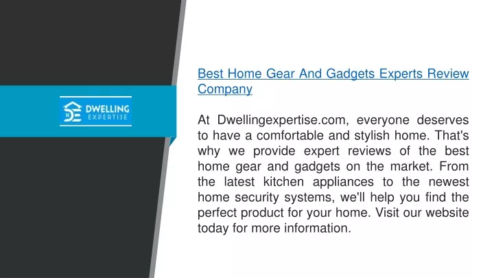 best home gear and gadgets experts review company